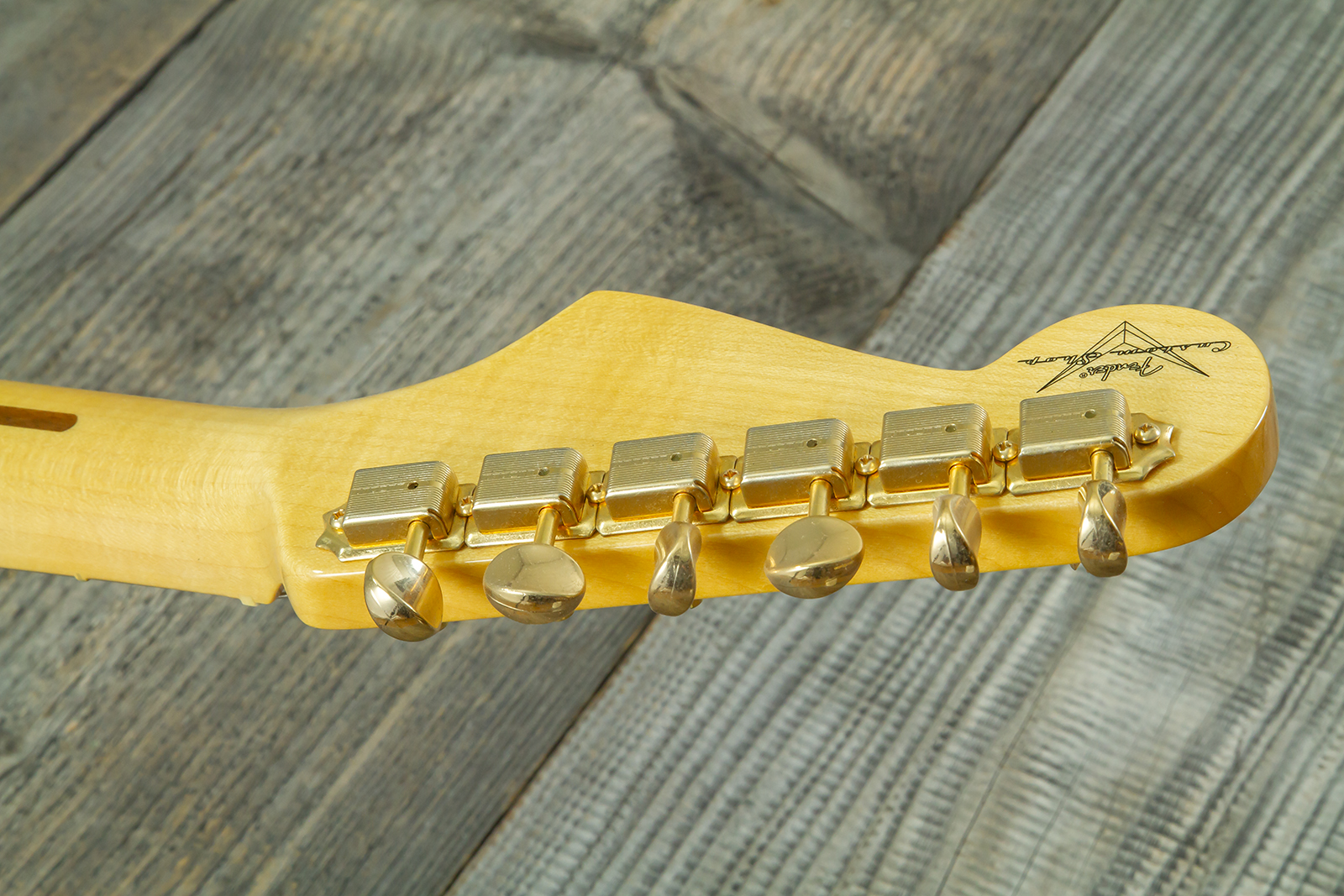 Fender Custom Shop Strat 1957 Vintage Custom 3s Trem Mn #r145062 - Time Capsule Sherwood Green Metallic - Guitare Électrique Forme Str - Variation 12