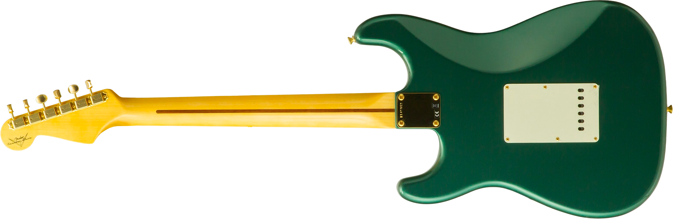 Fender Custom Shop Strat 1957 Vintage Custom 3s Trem Mn #r145062 - Time Capsule Sherwood Green Metallic - Guitare Électrique Forme Str - Variation 1