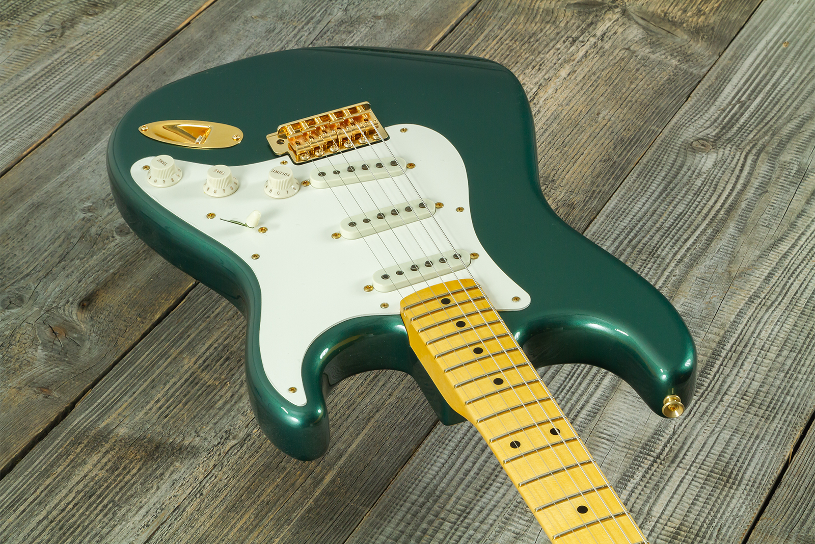 Fender Custom Shop Strat 1957 Vintage Custom 3s Trem Mn #r145062 - Time Capsule Sherwood Green Metallic - Guitare Électrique Forme Str - Variation 2