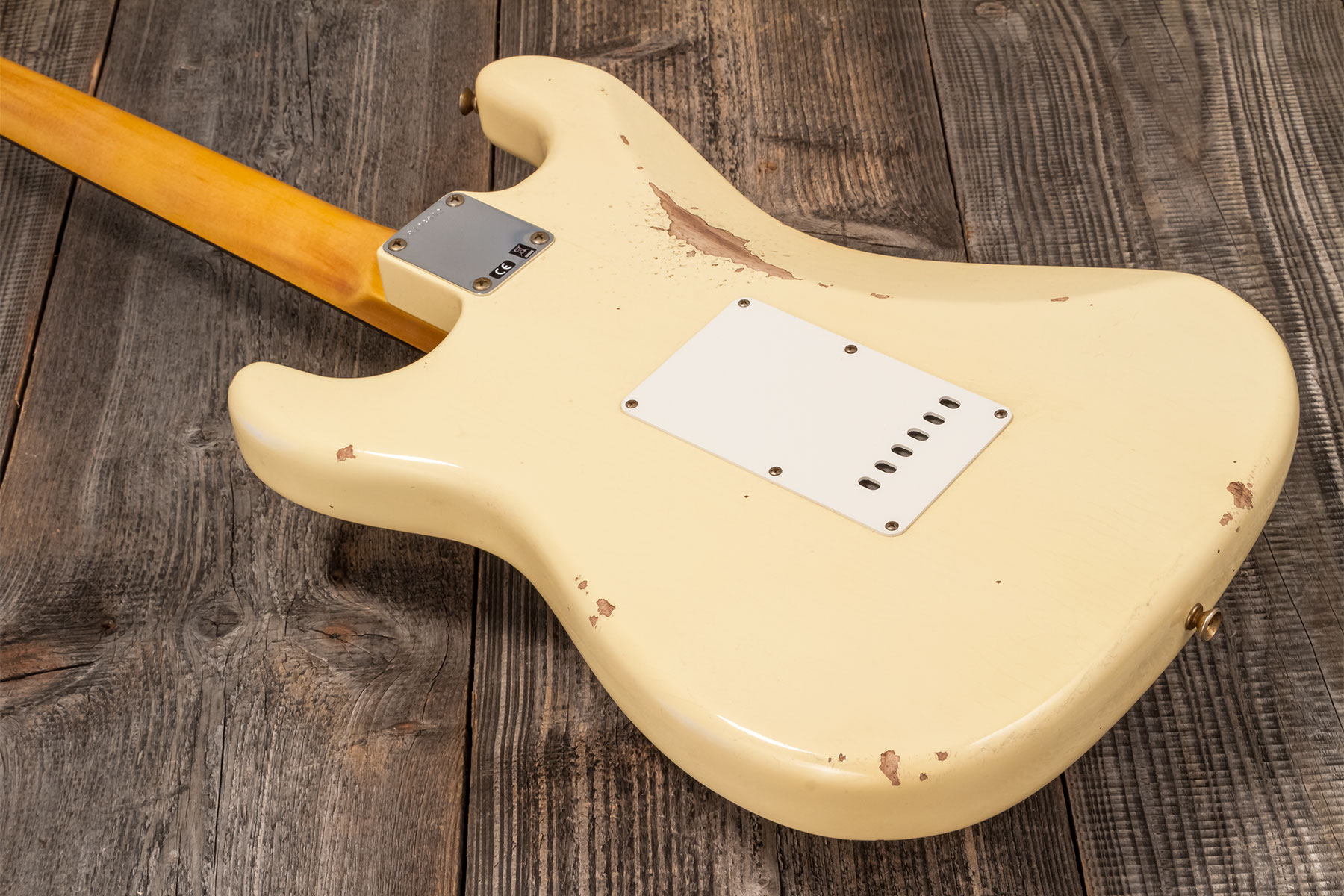 Fender Custom Shop Strat 1959 3s Trem Rw #r133842 - Relic Antique Vintage White - Guitare Électrique Forme Str - Variation 6