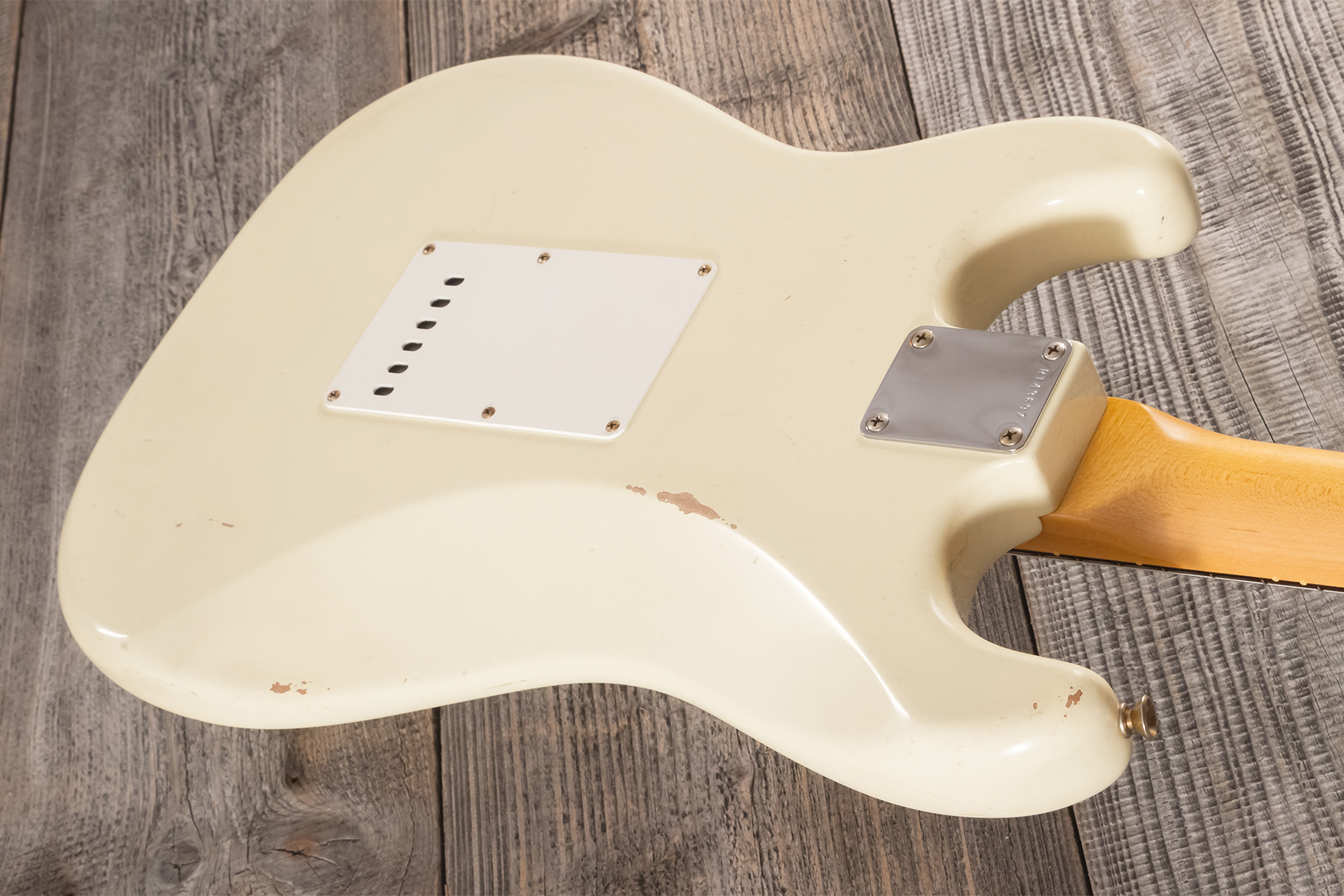 Fender Custom Shop Strat 1959 Masterbuilt D.brown 3s Trem Rw #r143697 - Journeyman Relic Vintage White - Guitare Électrique Forme Str - Variation 9