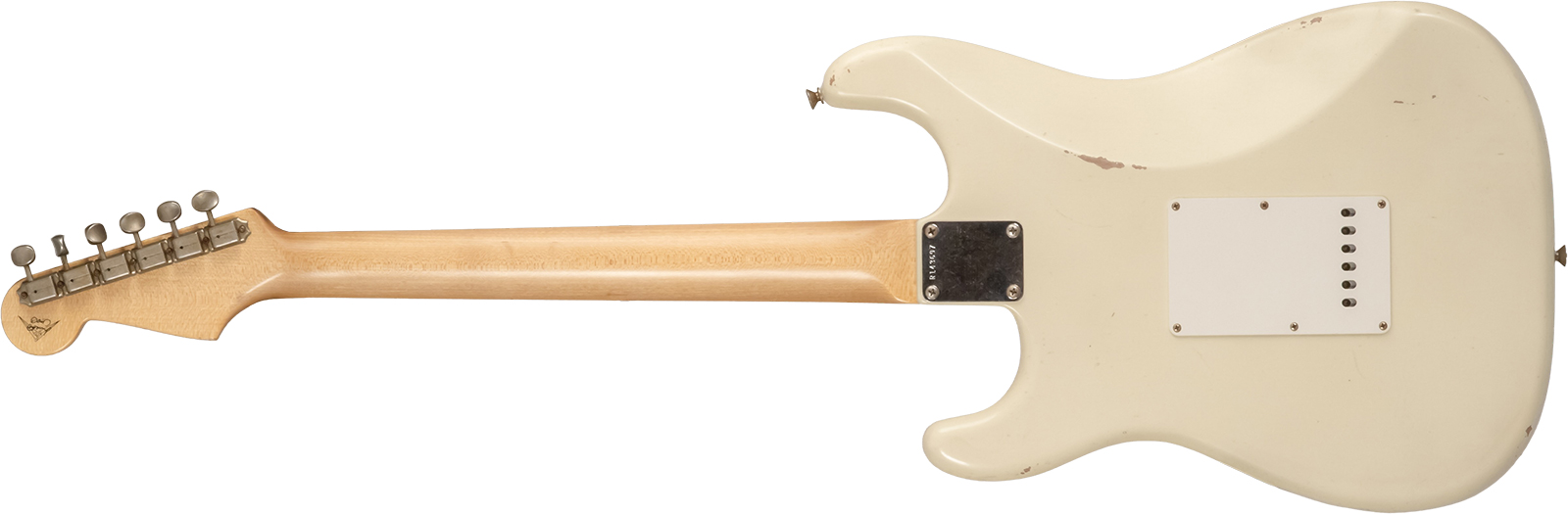 Fender Custom Shop Strat 1959 Masterbuilt D.brown 3s Trem Rw #r143697 - Journeyman Relic Vintage White - Guitare Électrique Forme Str - Variation 1