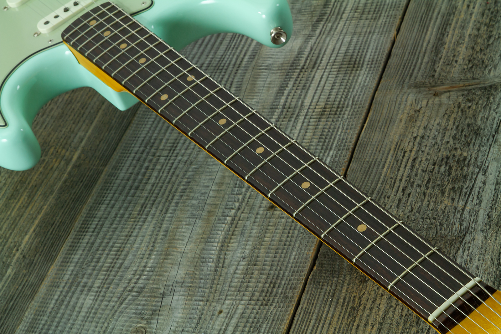 Fender Custom Shop Strat 1959 Vintage Custom 3s Trem Rw #r146975 - Time Capsule Faded Surf Green - Guitare Électrique Forme Str - Variation 4