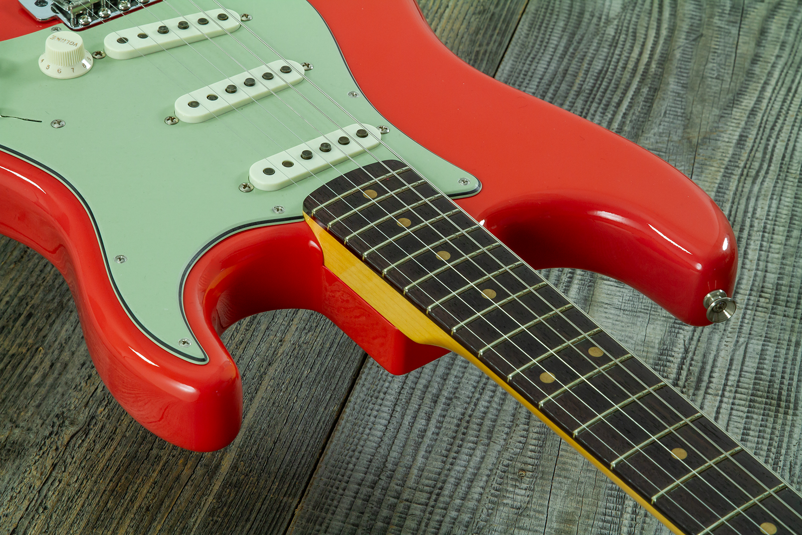Fender Custom Shop Strat 1959 Vintage Custom 3s Trem Rw #r147785 - Time Capsule Fiesta Red - Guitare Électrique Forme Str - Variation 14