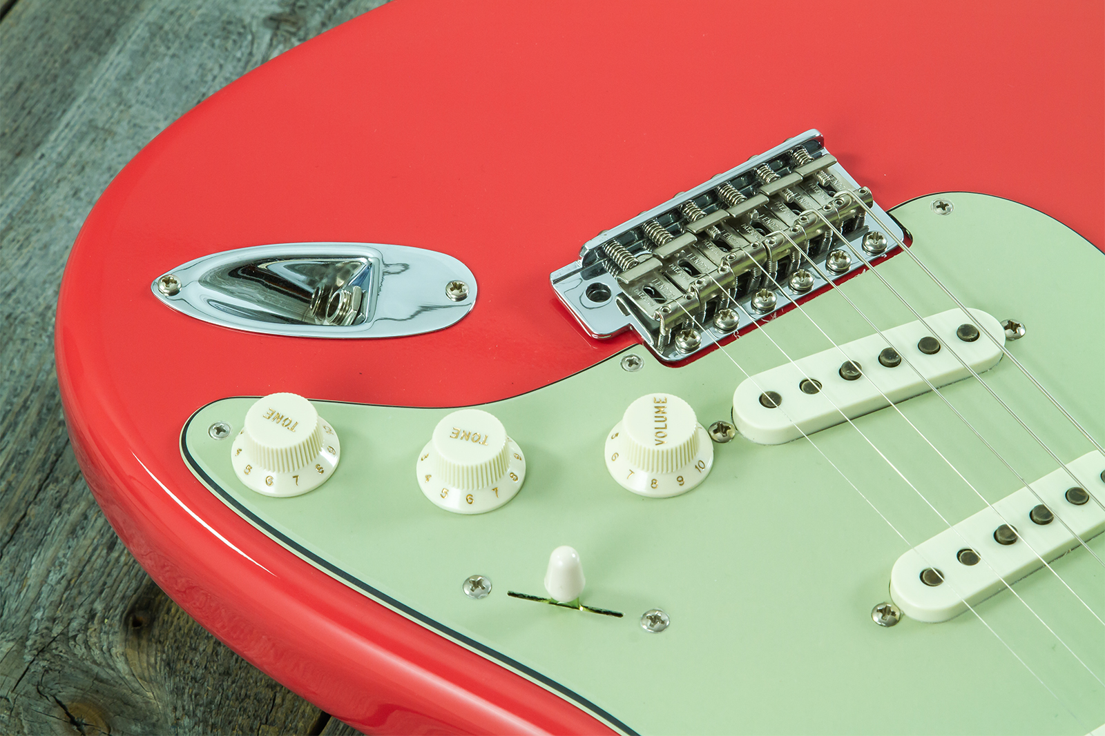 Fender Custom Shop Strat 1959 Vintage Custom 3s Trem Rw #r148219 - Time Capsule Fiesta Red - Guitare Électrique Forme Str - Variation 7