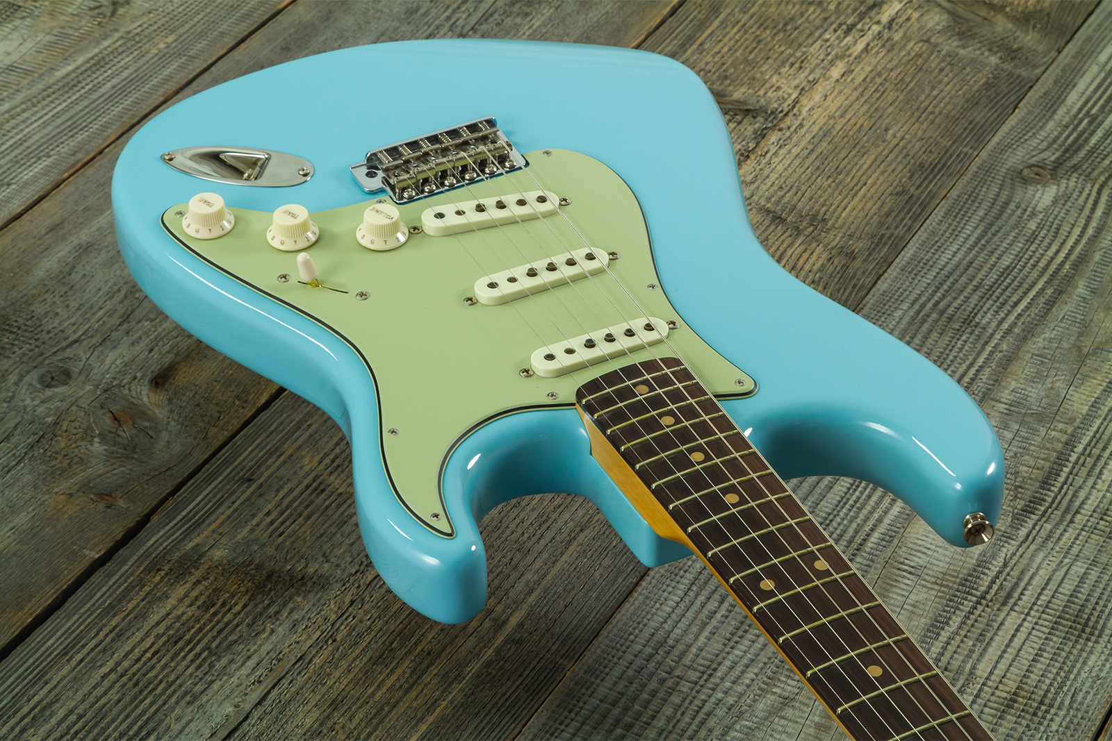 Fender Custom Shop Strat 1959 Vintage Custom 3s Trem Rw #r150835 - Time Capsule Daphne Blue - Guitare Électrique Forme Str - Variation 2