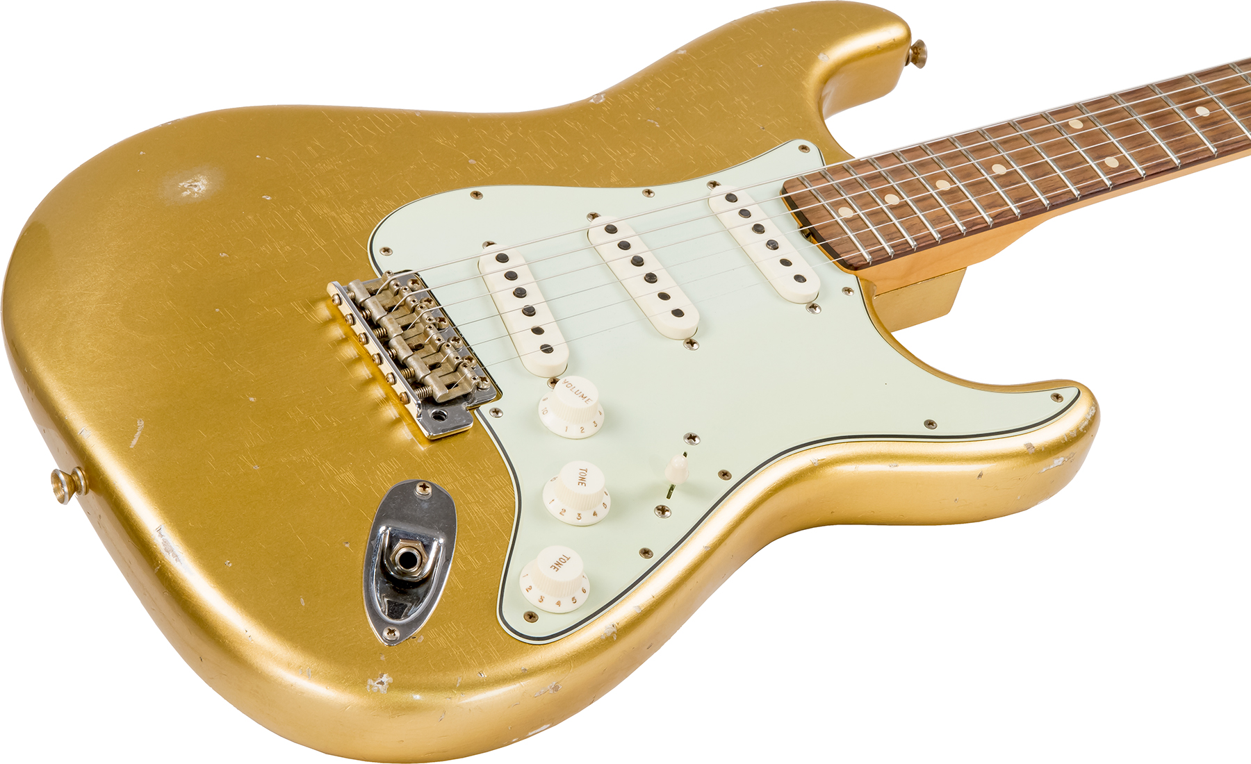 Fender Custom Shop Strat 1960 Rw #cz544406 - Relic Aztec Gold - Guitare Électrique Forme Str - Variation 2