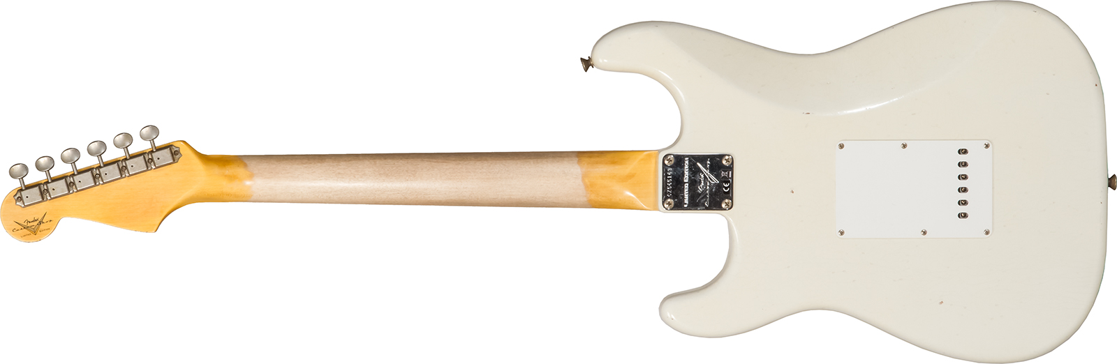 Fender Custom Shop Strat 1962/63 3s Trem Rw #cz565163 - Journeyman Relic Olympic White - Guitare Électrique Forme Str - Variation 1