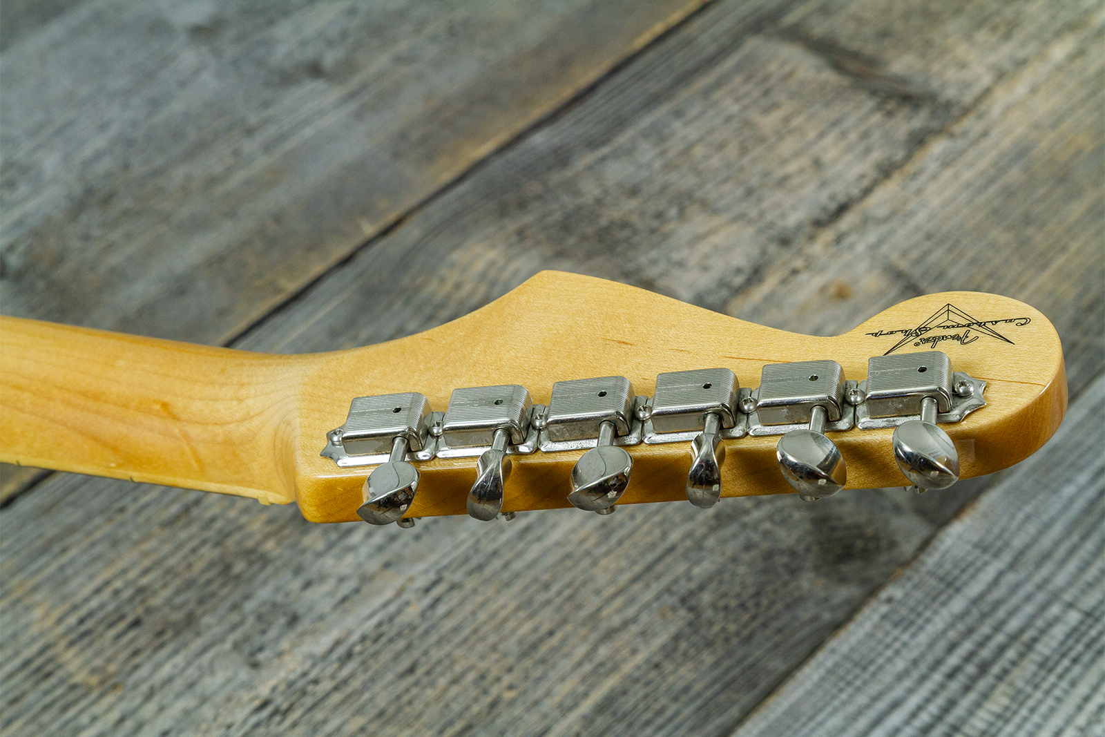 Fender Custom Shop Strat 1962 Vintage Custom 3s Trem Mn - Time Capsule Sherwood Green Metallic - Guitare Électrique Forme Str - Variation 10