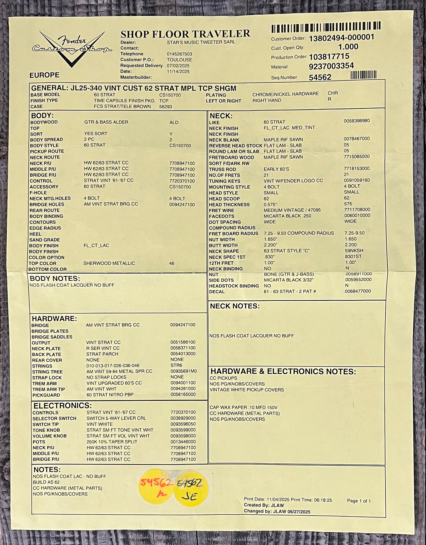 Fender Custom Shop Strat 1962 Vintage Custom 3s Trem Mn - Time Capsule Sherwood Green Metallic - Guitare Électrique Forme Str - Variation 22