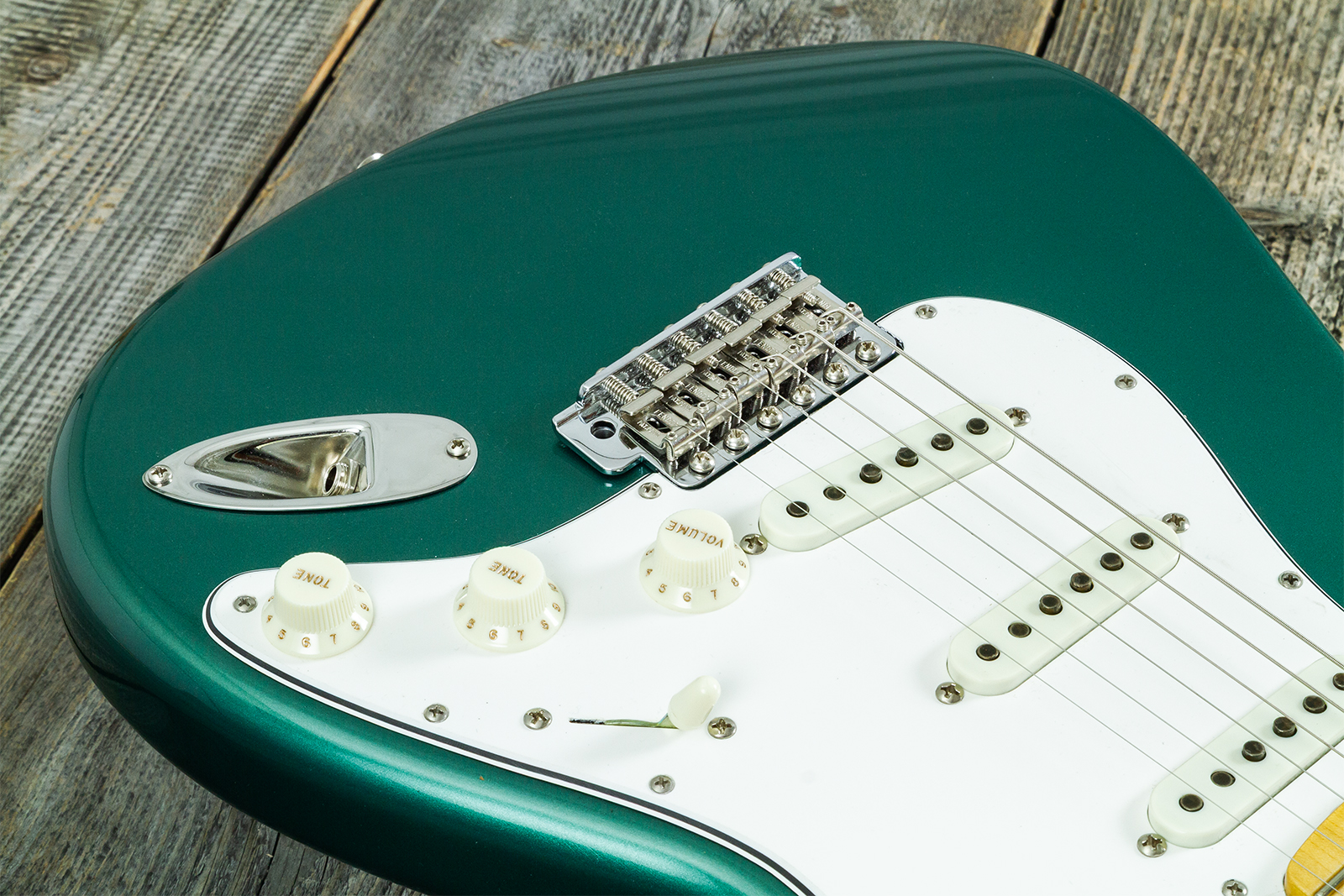 Fender Custom Shop Strat 1962 Vintage Custom 3s Trem Mn - Time Capsule Sherwood Green Metallic - Guitare Électrique Forme Str - Variation 3