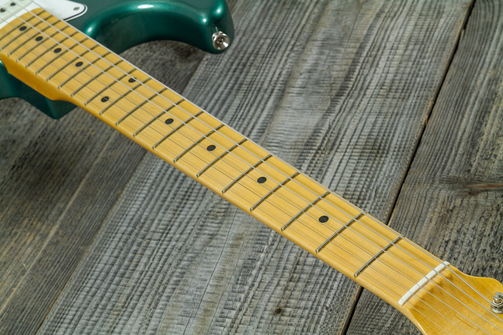 Fender Custom Shop Strat 1962 Vintage Custom 3s Trem Mn - Time Capsule Sherwood Green Metallic - Guitare Électrique Forme Str - Variation 5