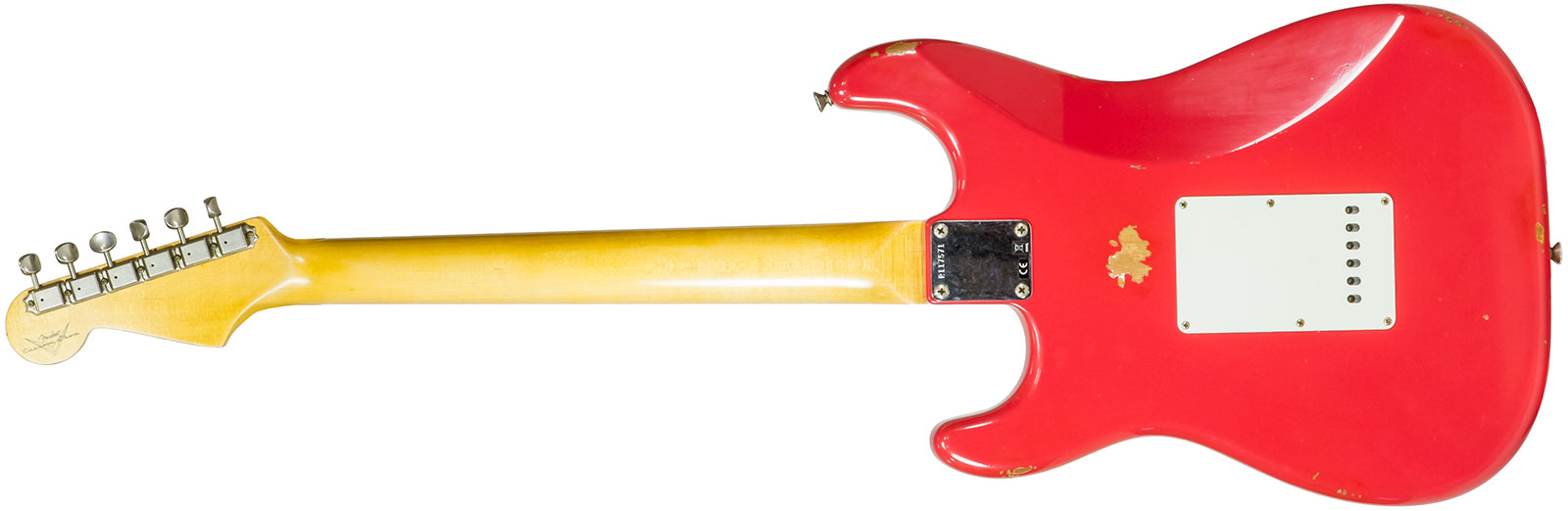 Fender Custom Shop Strat 1963 3s Trem Rw #r117571 - Relic Fiesta Red - Guitare Électrique Forme Str - Variation 1