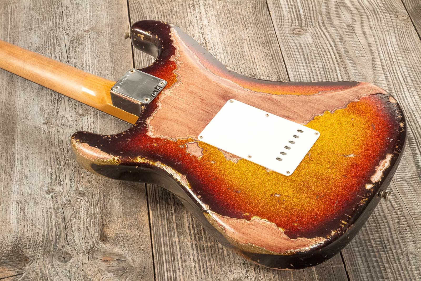 Fender Custom Shop Strat 1963 3s Trem Rw #r136169 - Super Heavy Relic Sparkle 3-color Sunburst - Guitare Électrique Forme Str - Variation 6