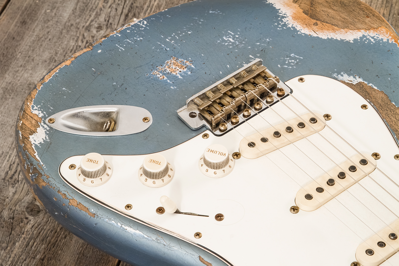 Fender Custom Shop Strat 1963 3s Trem Rw #r139911 - Relic Lake Placid Blue - Guitare Électrique Forme Str - Variation 3