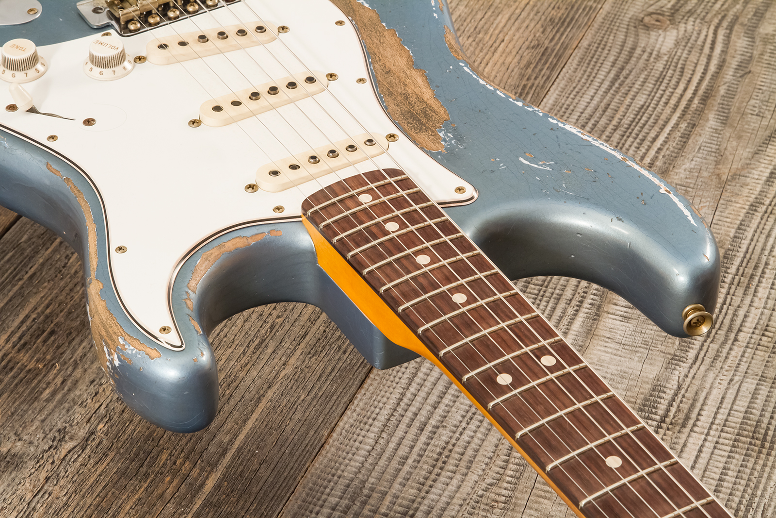 Fender Custom Shop Strat 1963 3s Trem Rw #r139911 - Relic Lake Placid Blue - Guitare Électrique Forme Str - Variation 4