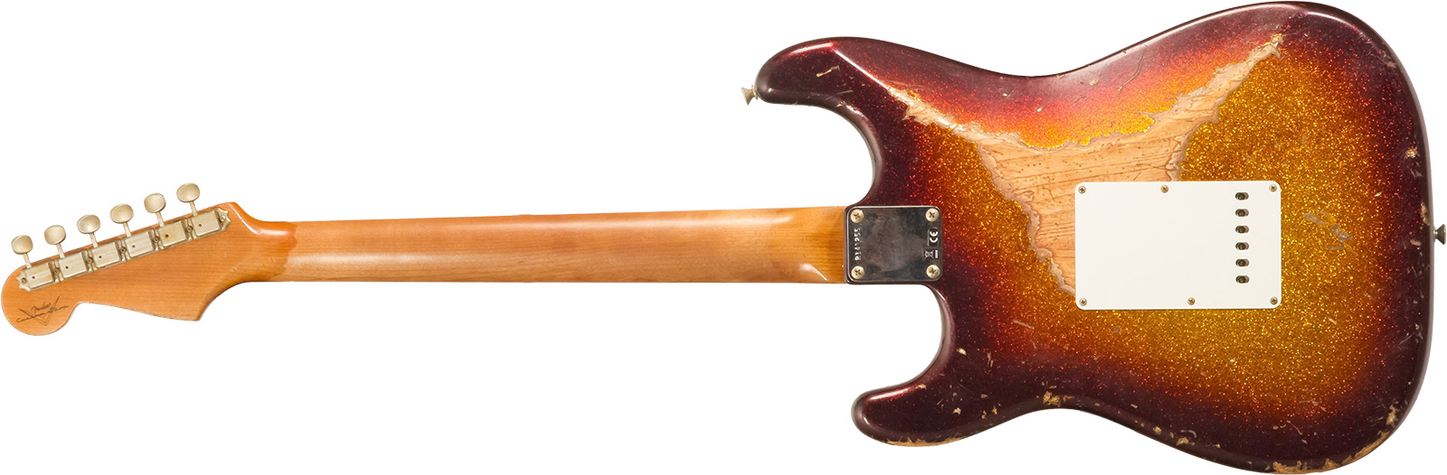 Fender Custom Shop Strat 1963 3s Trem Rw #r141255 - Super Heavy Relic Sparkle 3-color Sunburst - Guitare Électrique Forme Str - Variation 3