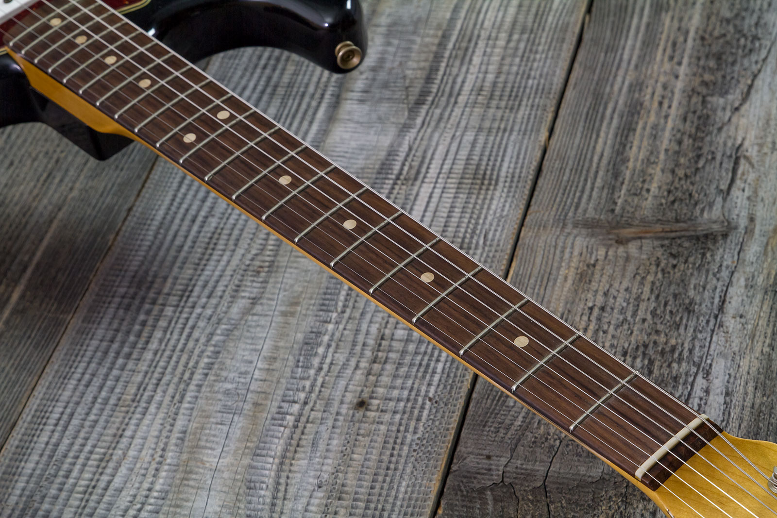 Fender Custom Shop Strat 1963 3s Trem Rw #r143861 - Relic Black O. Hle Gold - Guitare Électrique Forme Str - Variation 6