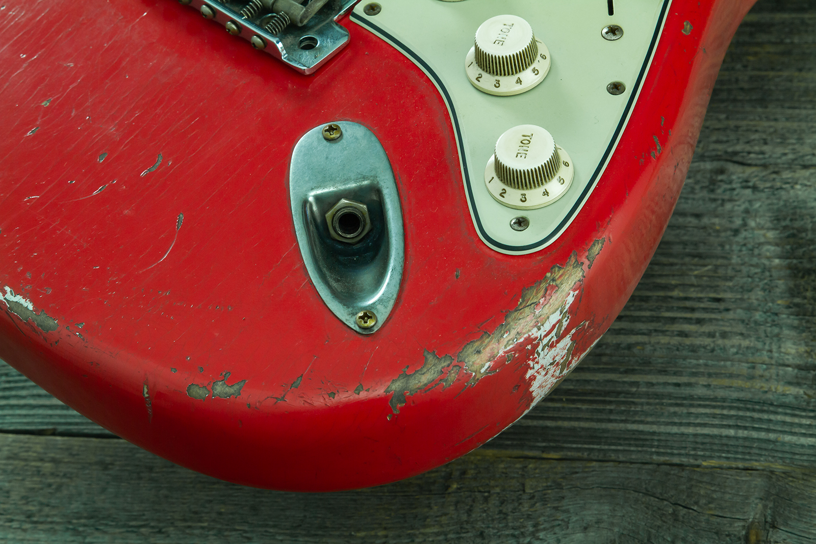 Fender Custom Shop Strat 1963 Mb A.macnutt 3s Trem Rw #r144111 - Relic Fiesta Red - Guitare Électrique Forme Str - Variation 2