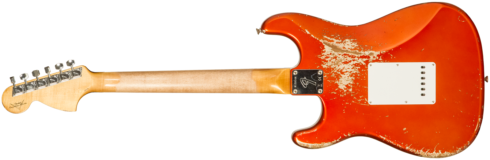 Fender Custom Shop Strat 1969 3s Trem Rw #r132166 - Heavy Relic Candy Tangerine - Guitare Électrique Forme Str - Variation 1