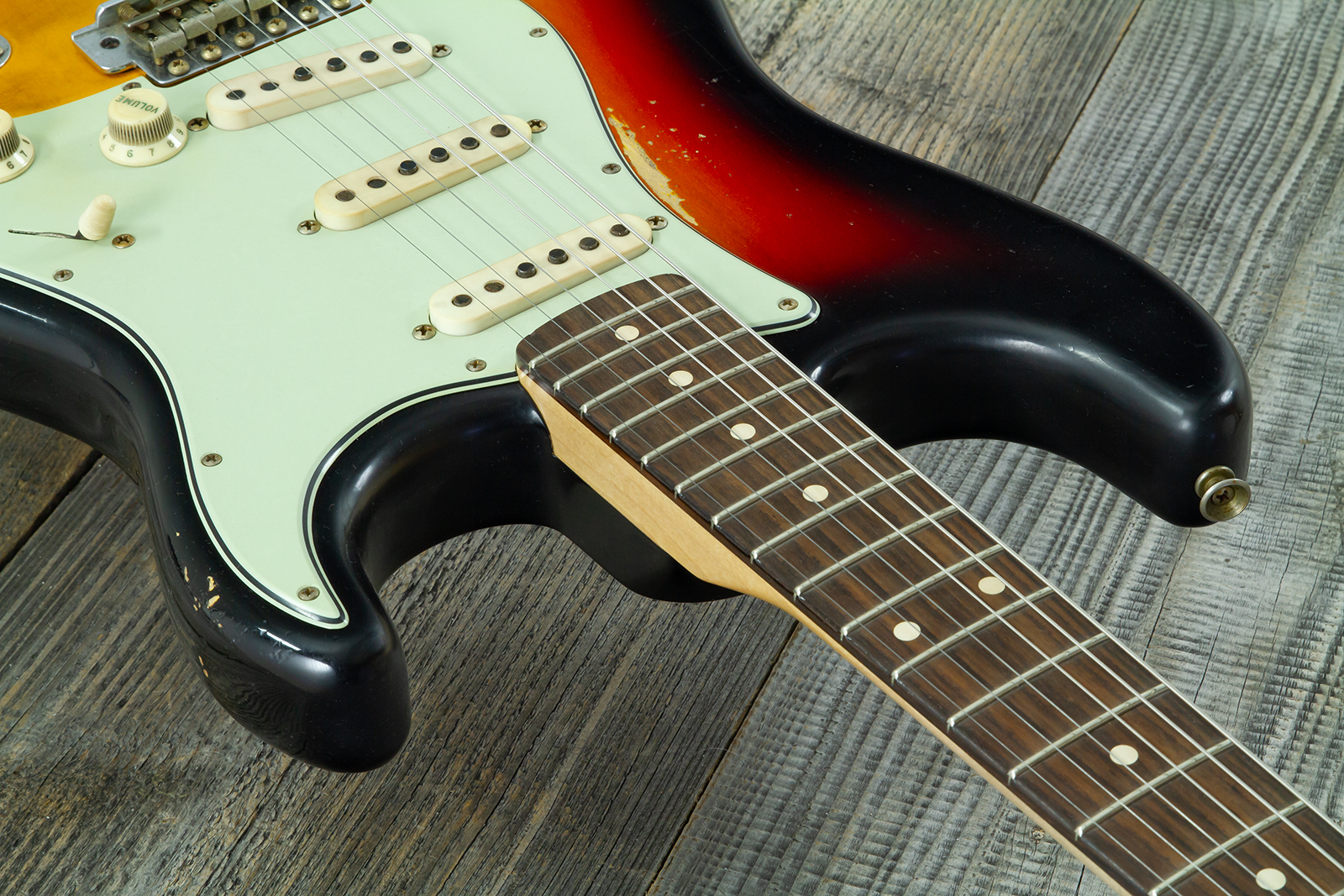 Fender Custom Shop Strat 60s Mb A.hicks 3s Trem Rw #4681 #ah0416 - Relic 3-color Sunburst - Guitare Électrique Forme Str - Variation 5