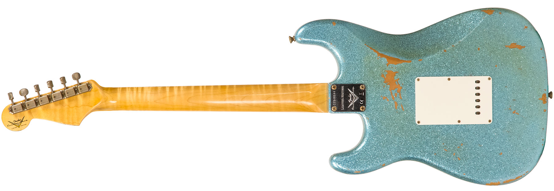 Fender Custom Shop Strat 1965 Ltd Usa Rw #cz548544 - Relic Daphne Blue Sparkle - Guitare Électrique Forme Str - Variation 1