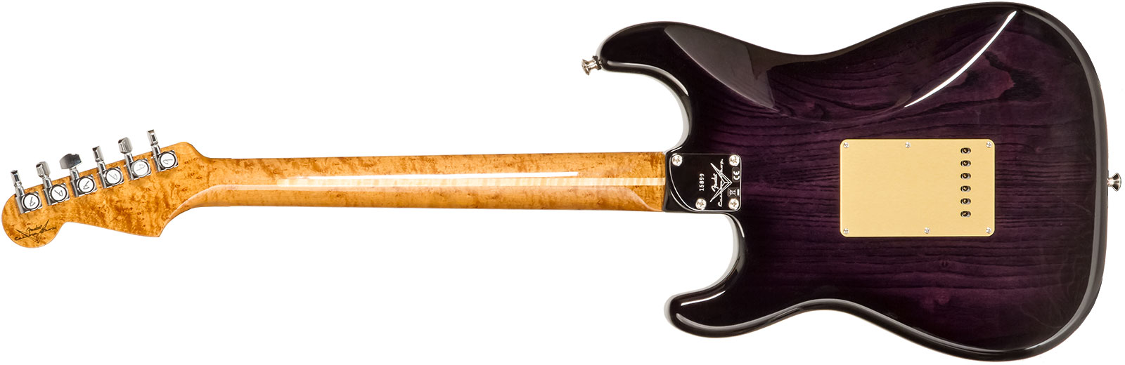 Fender Custom Shop Strat American Custom 3s Trem Mn #xn15899 - Nos Ebony Transparent - Guitare Électrique Forme Str - Variation 1