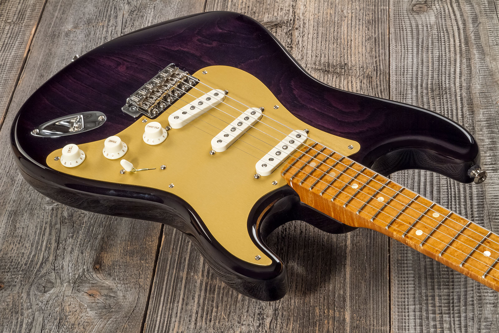 Fender Custom Shop Strat American Custom 3s Trem Mn #xn15899 - Nos Ebony Transparent - Guitare Électrique Forme Str - Variation 2