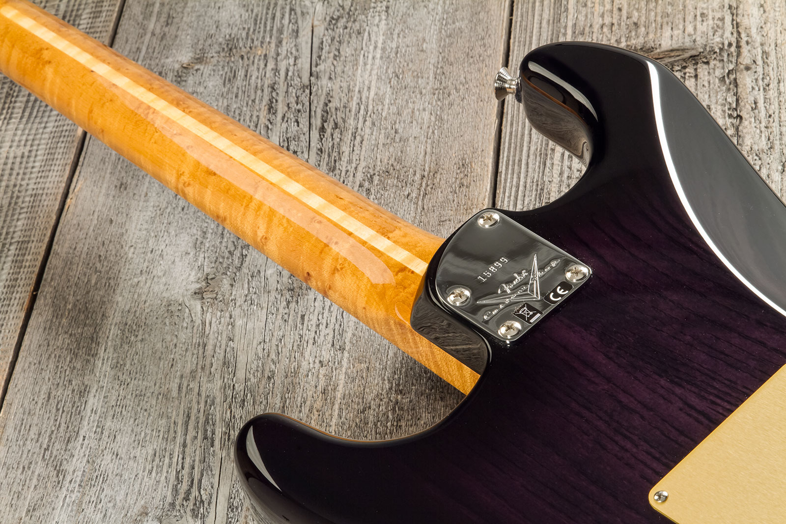 Fender Custom Shop Strat American Custom 3s Trem Mn #xn15899 - Nos Ebony Transparent - Guitare Électrique Forme Str - Variation 6