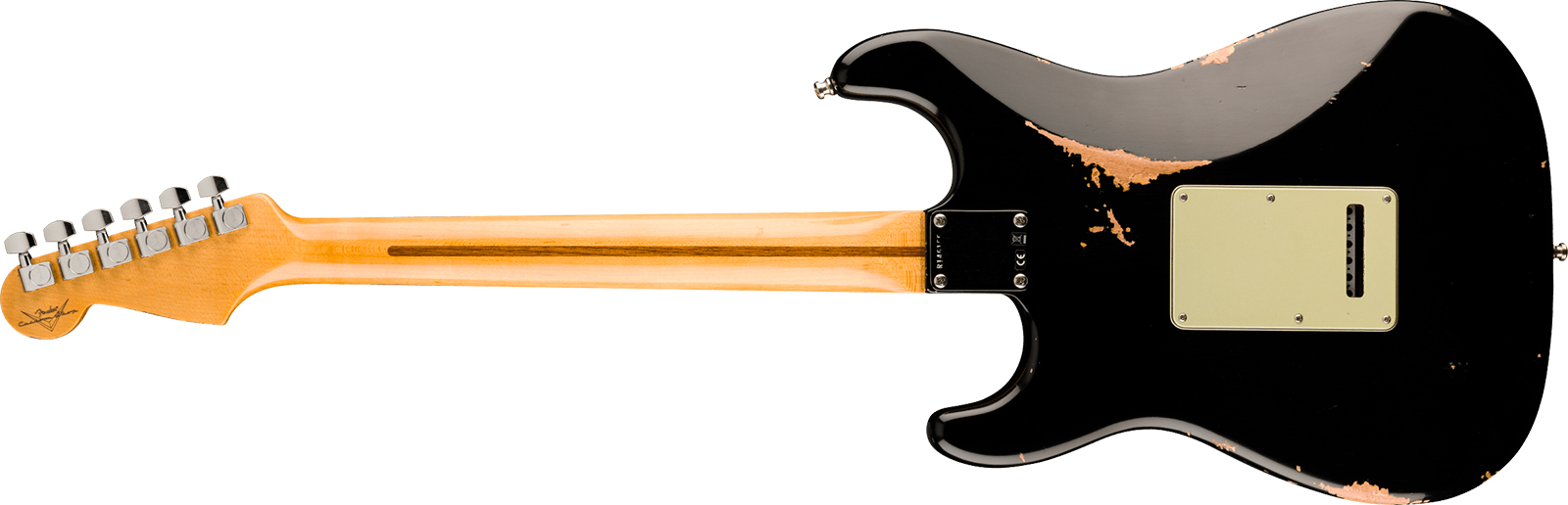 Fender Custom Shop Strat Deluxe Hb S1 Hss Trem Rw - Relic Black - Guitare Électrique Forme Str - Variation 1
