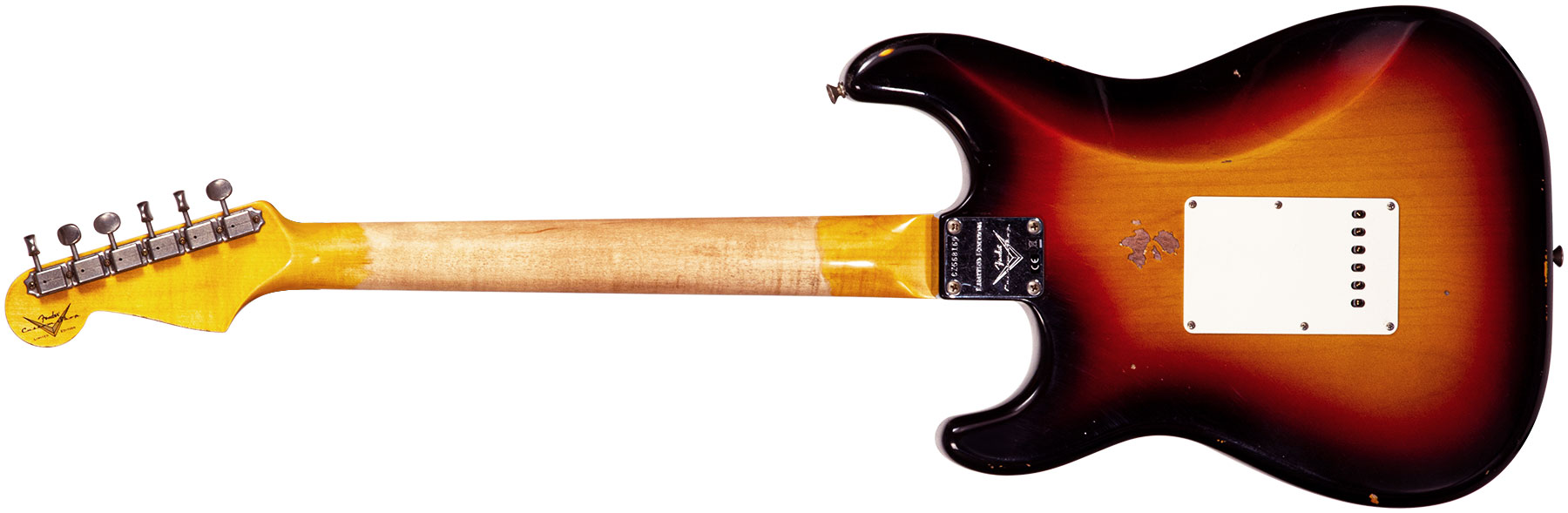 Fender Custom Shop Strat Late 64 3s Trem Rw #cz568169 - Relic Target 3-color Sunburst - Guitare Électrique Forme Str - Variation 1