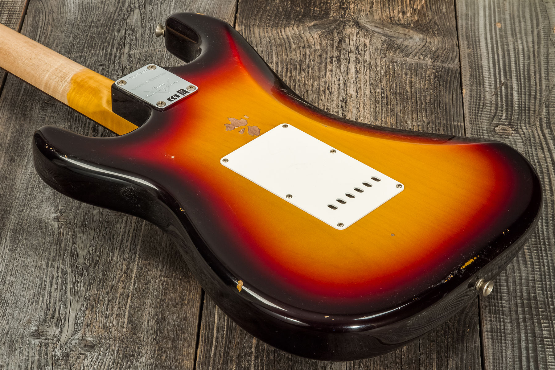 Fender Custom Shop Strat Late 64 3s Trem Rw #cz568169 - Relic Target 3-color Sunburst - Guitare Électrique Forme Str - Variation 7