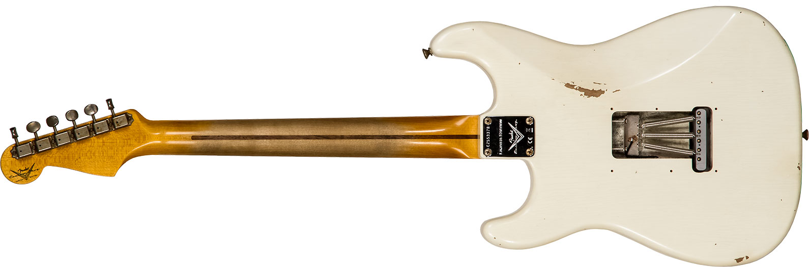 Fender Custom Shop Strat Poblano Ii 3s Trem Mn #cz555378 - Relic Olympic White - Guitare Électrique Forme Str - Variation 1