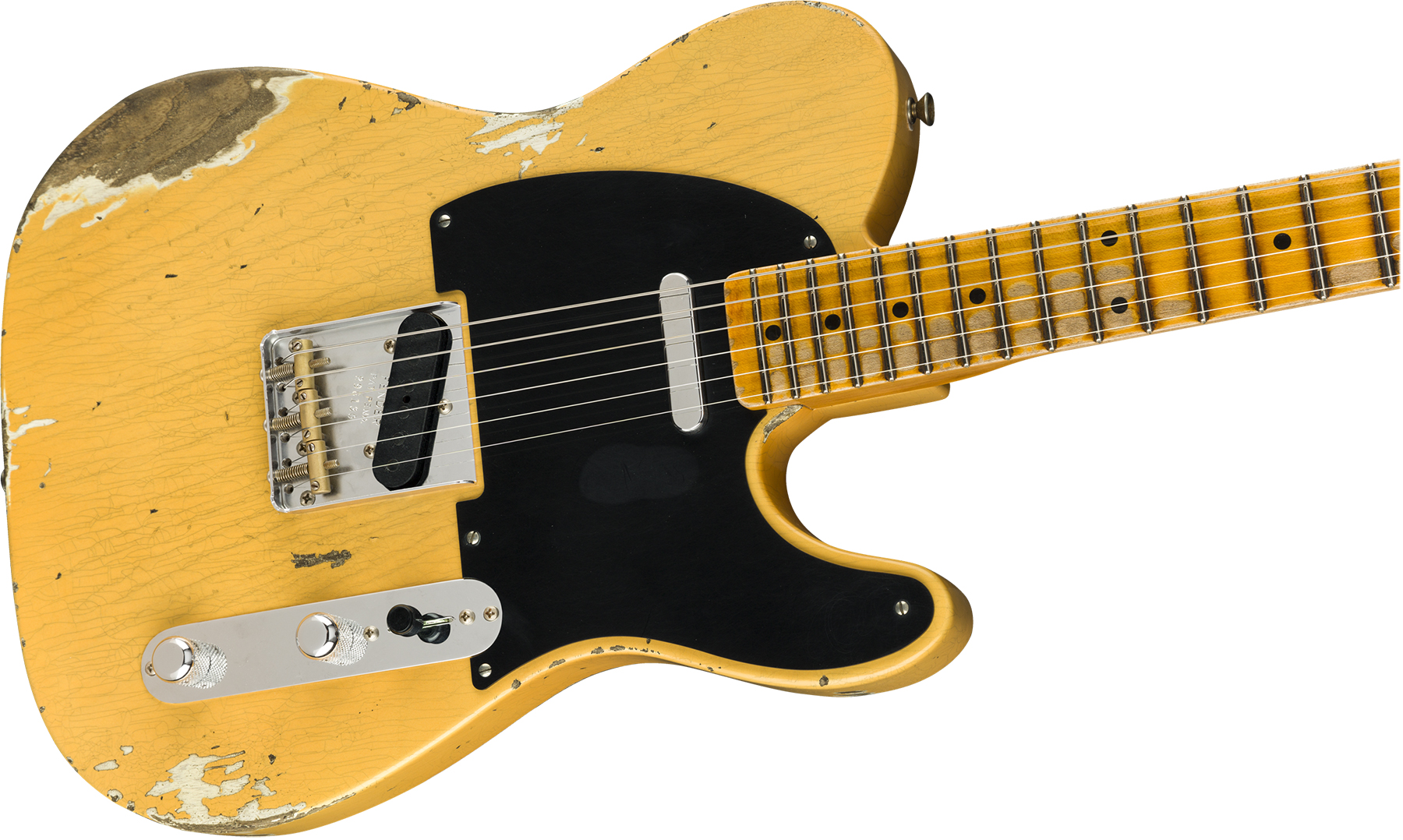 Fender Custom Shop Tele 1952 2019 Mn - Heavy Relic Aged Nocaster Blonde - Guitare Électrique Forme Tel - Variation 2
