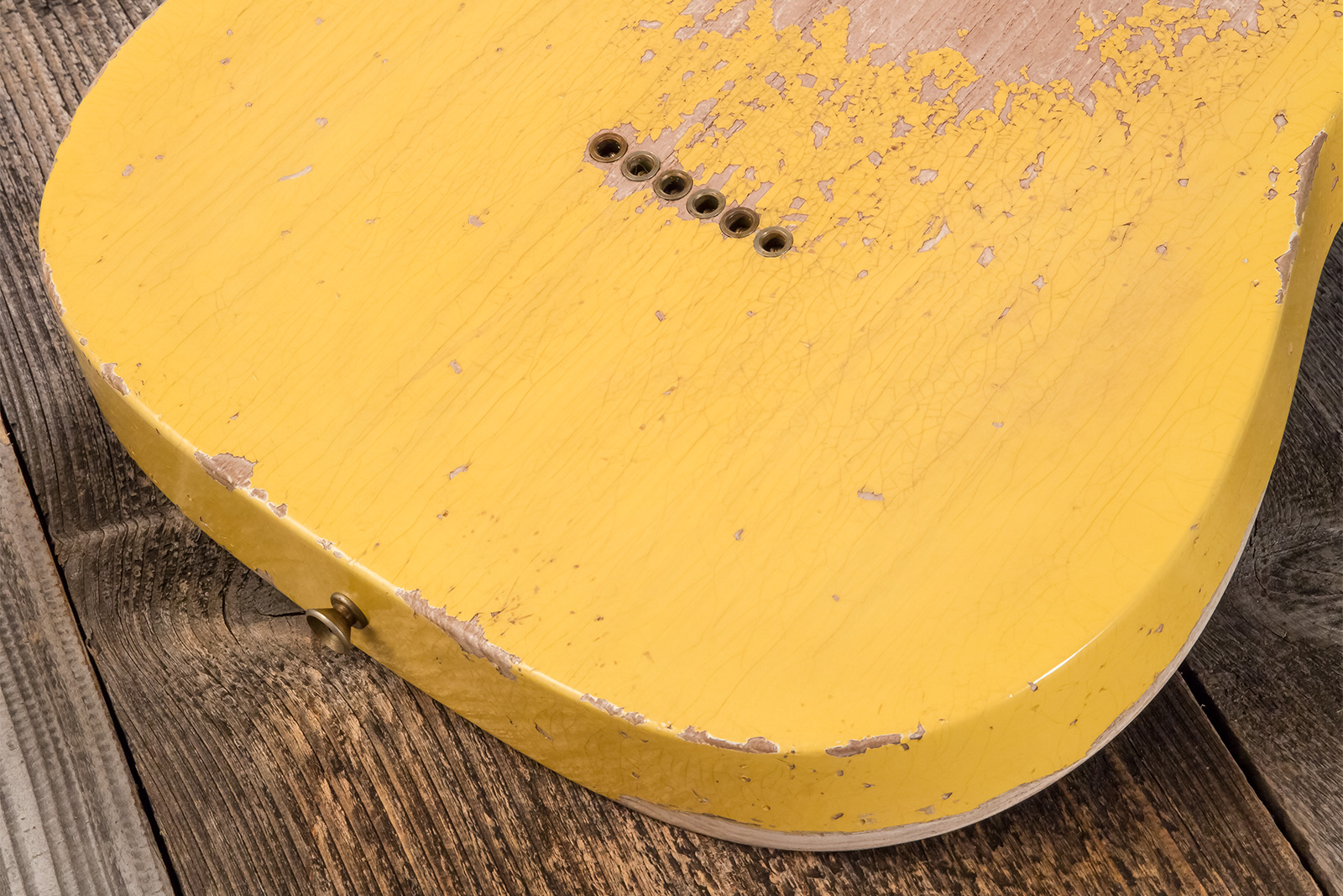 Fender Custom Shop Tele 1952 2s Ht Mn #r136636 - Super Heavy Relic Aged Nocaster Blonde - Guitare Électrique Forme Tel - Variation 6