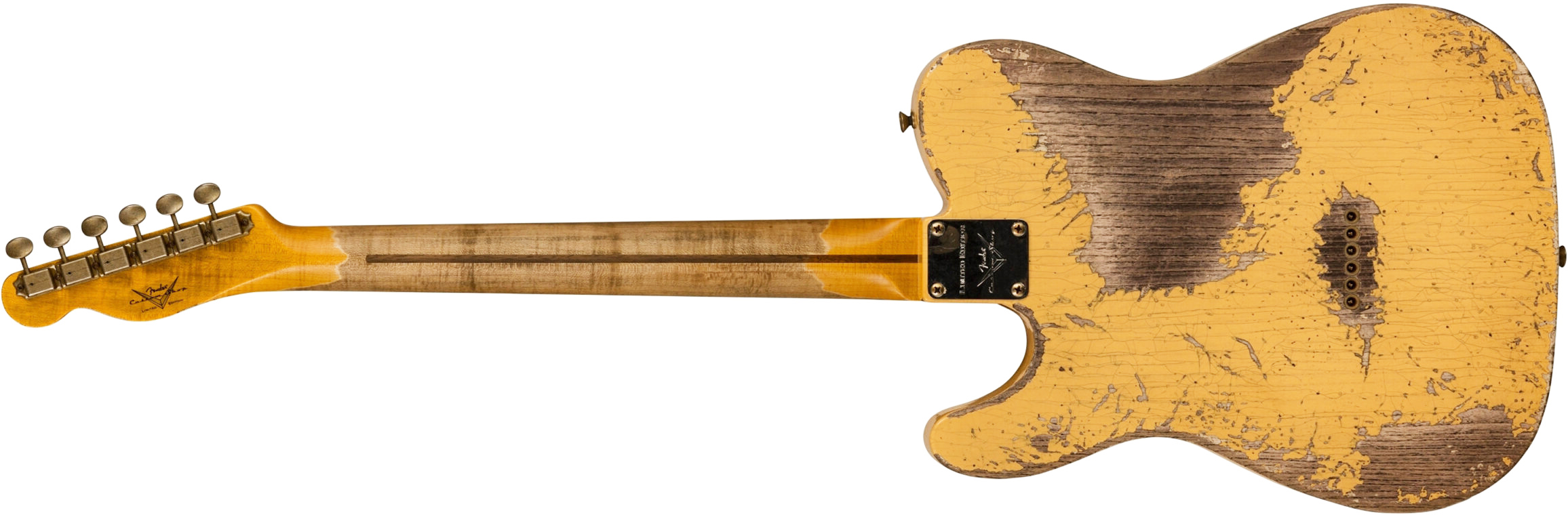Fender Custom Shop Tele 1953 2s Ht Mn #126760 - Super Heavy Relic Natural Blonde - Guitare Électrique Forme Str - Variation 2