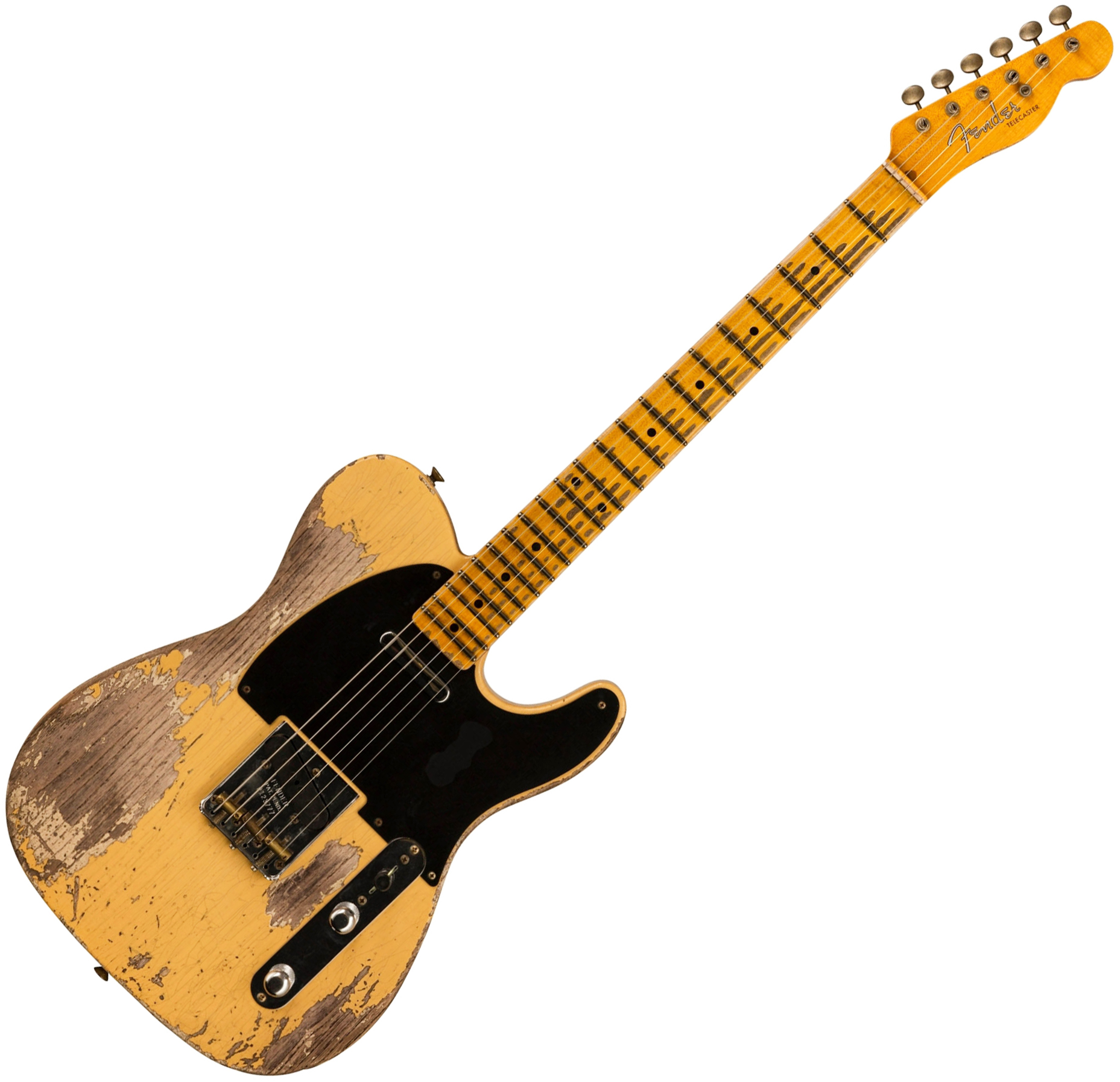 Fender Custom Shop Tele 1953 2s Ht Mn #126760 - Super Heavy Relic Natural Blonde - Guitare Électrique Forme Str - Variation 1