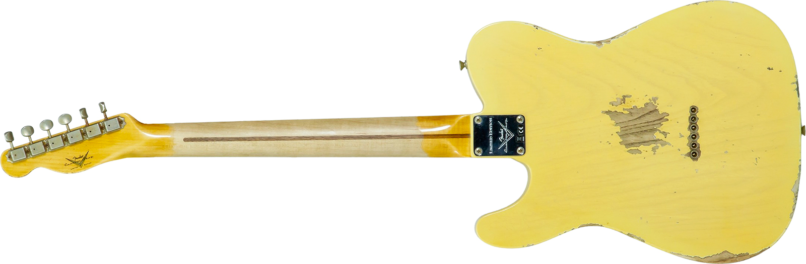 Fender Custom Shop Tele 1953 2s Ht Mn #r126760 - Heavy Relic Nocaster Blonde - Guitare Électrique Forme Tel - Variation 1
