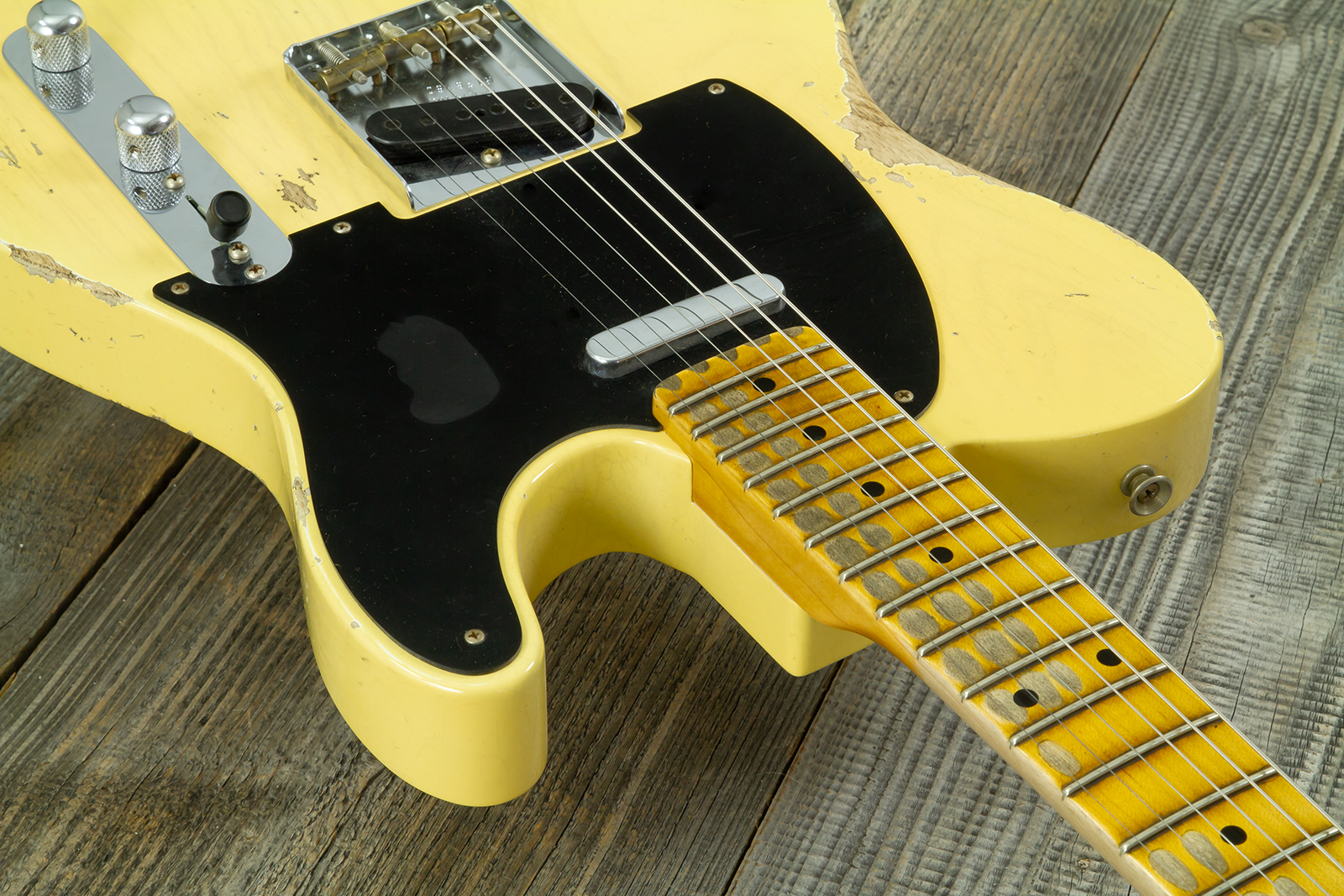 Fender Custom Shop Tele 1953 2s Ht Mn #r126760 - Heavy Relic Nocaster Blonde - Guitare Électrique Forme Tel - Variation 5