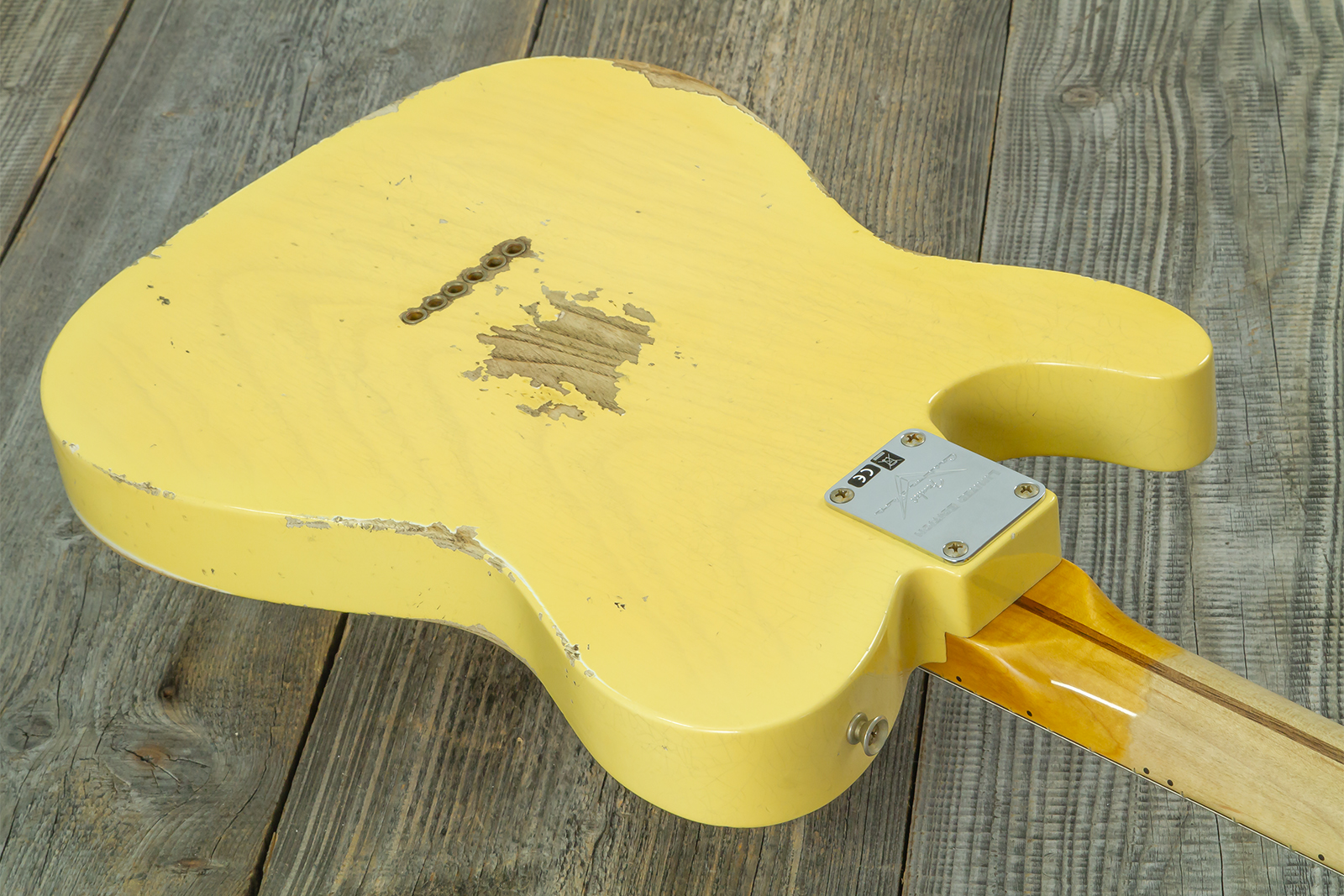 Fender Custom Shop Tele 1953 2s Ht Mn #r126760 - Heavy Relic Nocaster Blonde - Guitare Électrique Forme Tel - Variation 8
