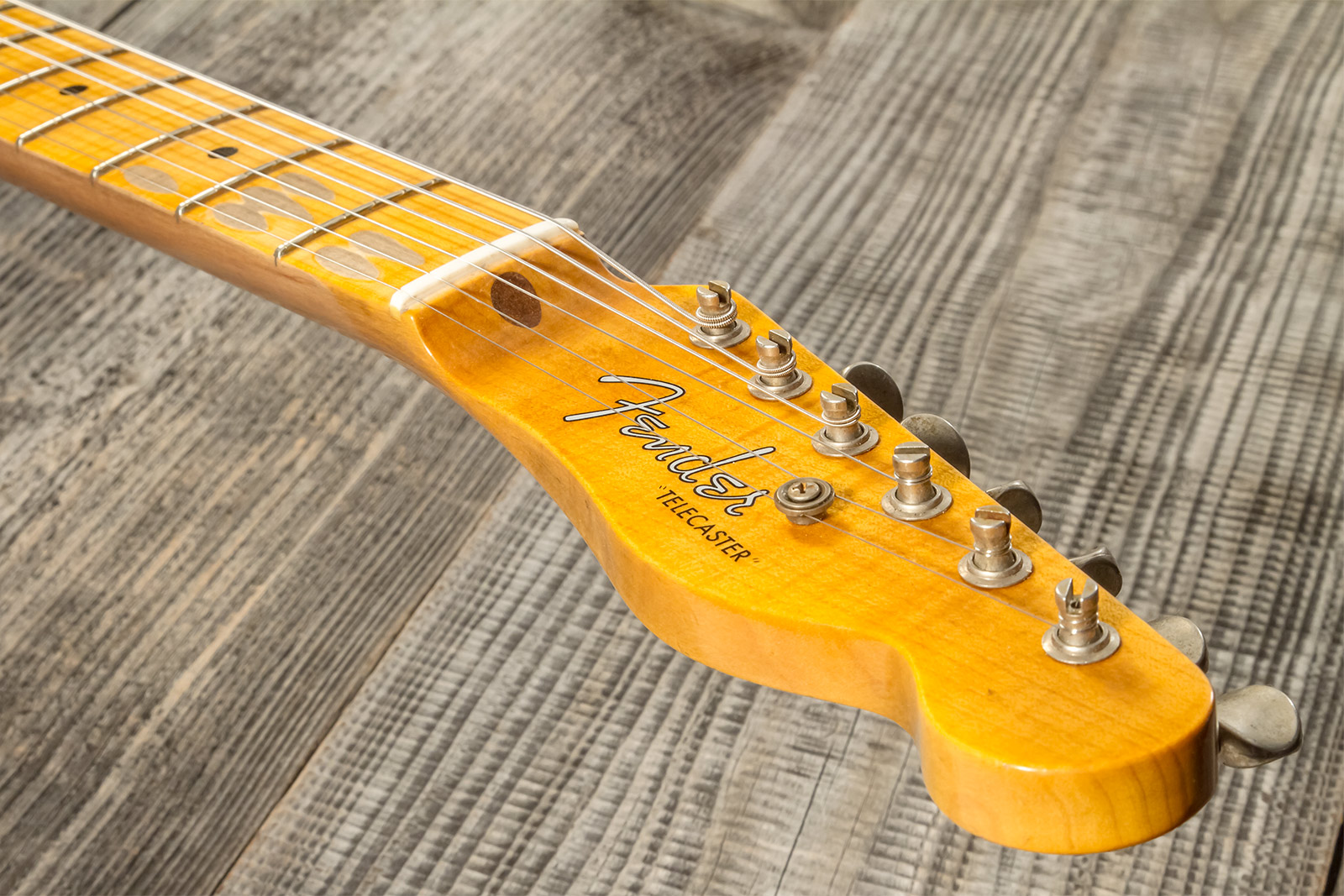 Fender Custom Shop Tele 1953 2s Ht Mn #r126793 - Journeyman Relic Aged Nocaster Blonde - Guitare Électrique Forme Tel - Variation 9