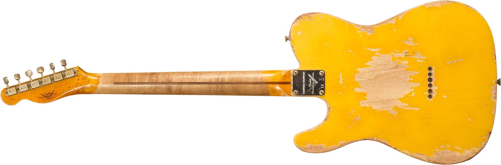 Fender Custom Shop Tele 1953 2s Ht Mn #r128654 - Super Heavy Relic Natural Blonde - Guitare Électrique Forme Str - Variation 11