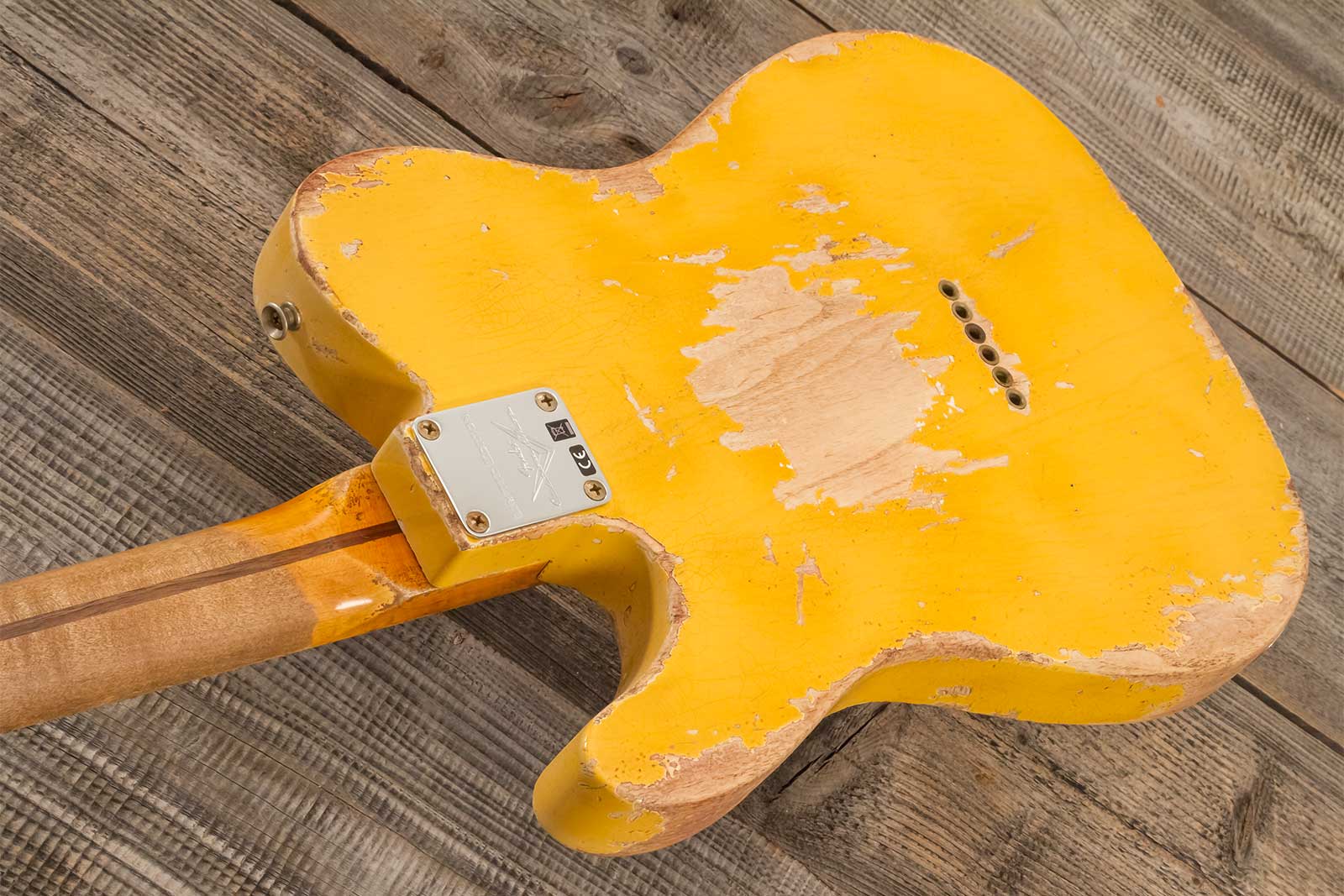 Fender Custom Shop Tele 1953 2s Ht Mn #r128654 - Super Heavy Relic Natural Blonde - Guitare Électrique Forme Str - Variation 6
