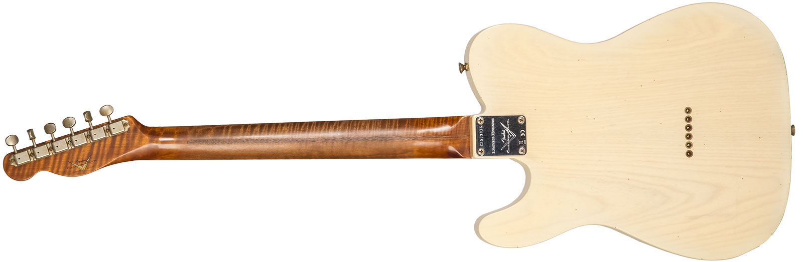 Fender Custom Shop Tele 1955 2s Ht Mn #cz573416 - Journeyman Relic Nocaster Blonde - Guitare Électrique Forme Tel - Variation 1