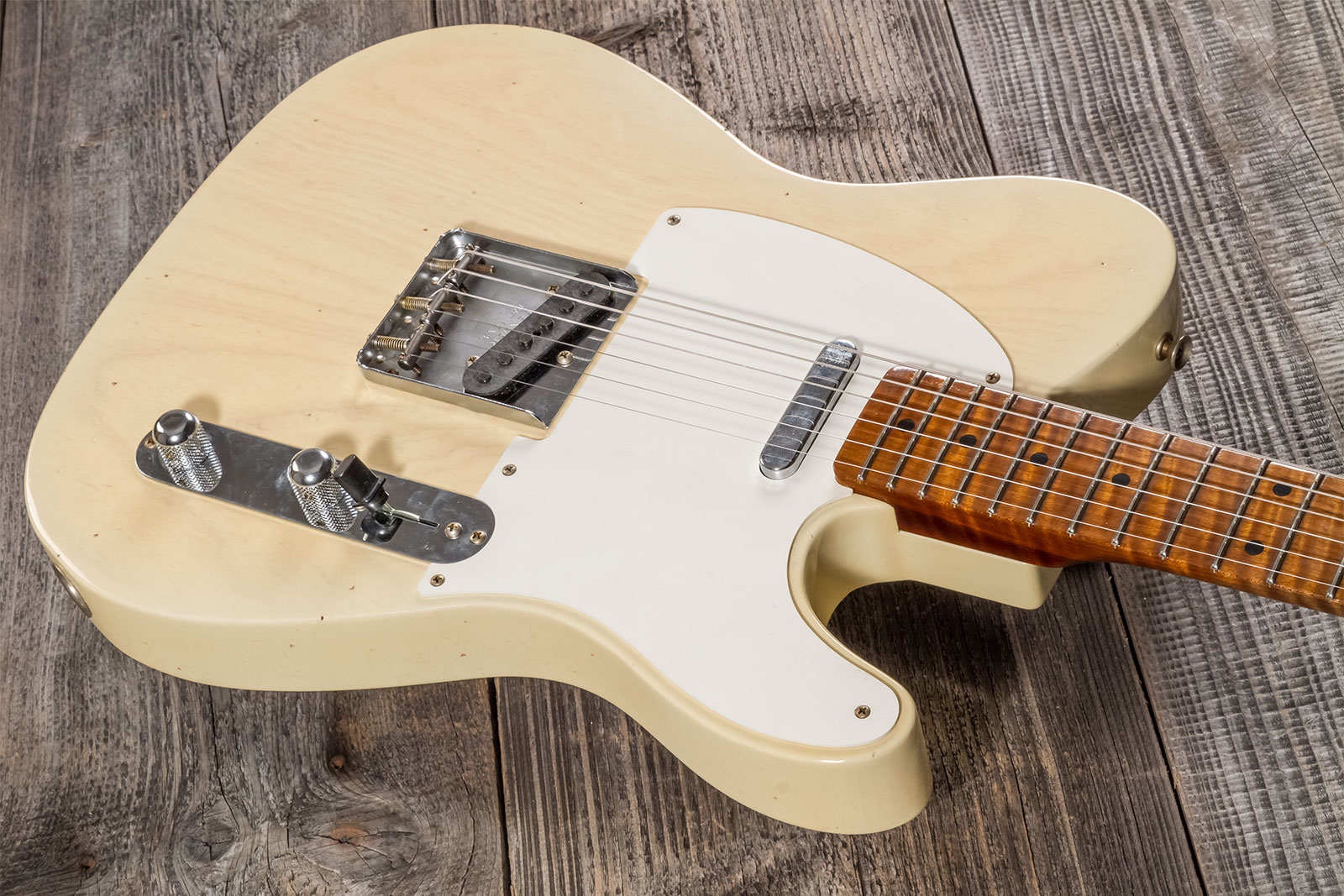 Fender Custom Shop Tele 1955 2s Ht Mn #cz573416 - Journeyman Relic Nocaster Blonde - Guitare Électrique Forme Tel - Variation 2
