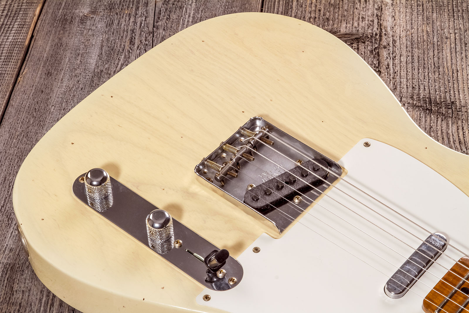Fender Custom Shop Tele 1955 2s Ht Mn #cz573416 - Journeyman Relic Nocaster Blonde - Guitare Électrique Forme Tel - Variation 3