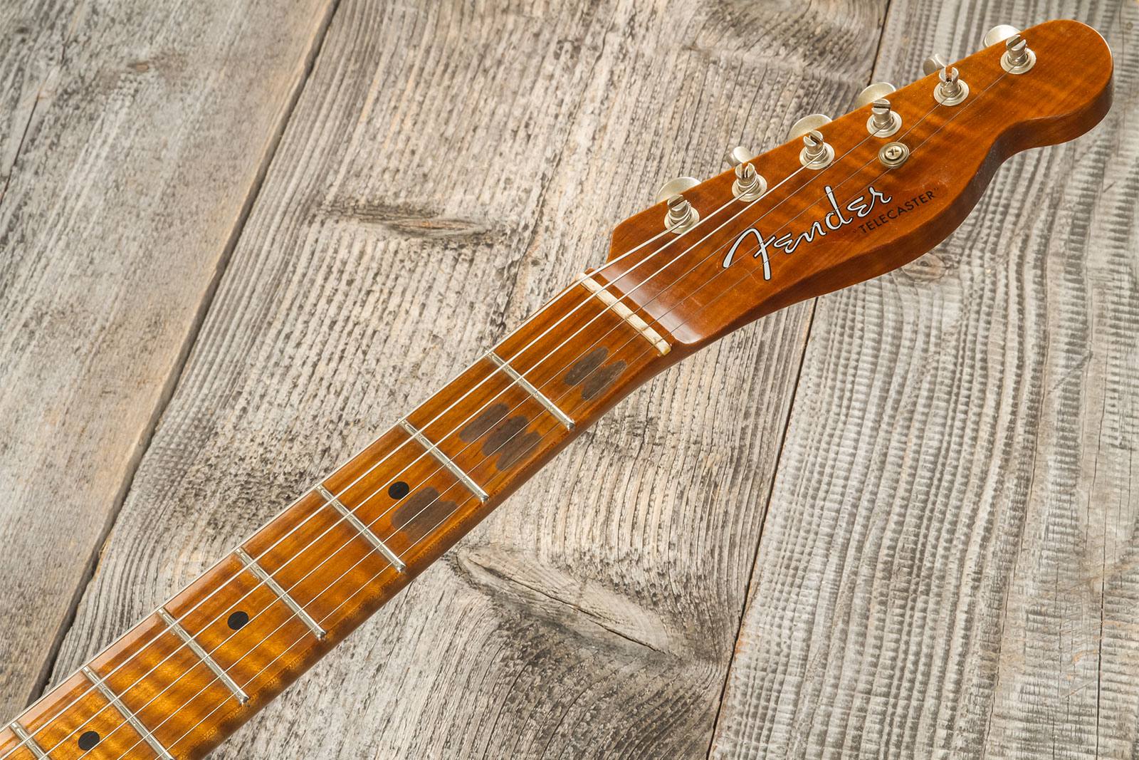 Fender Custom Shop Tele 1955 2s Ht Mn #cz573416 - Journeyman Relic Nocaster Blonde - Guitare Électrique Forme Tel - Variation 8