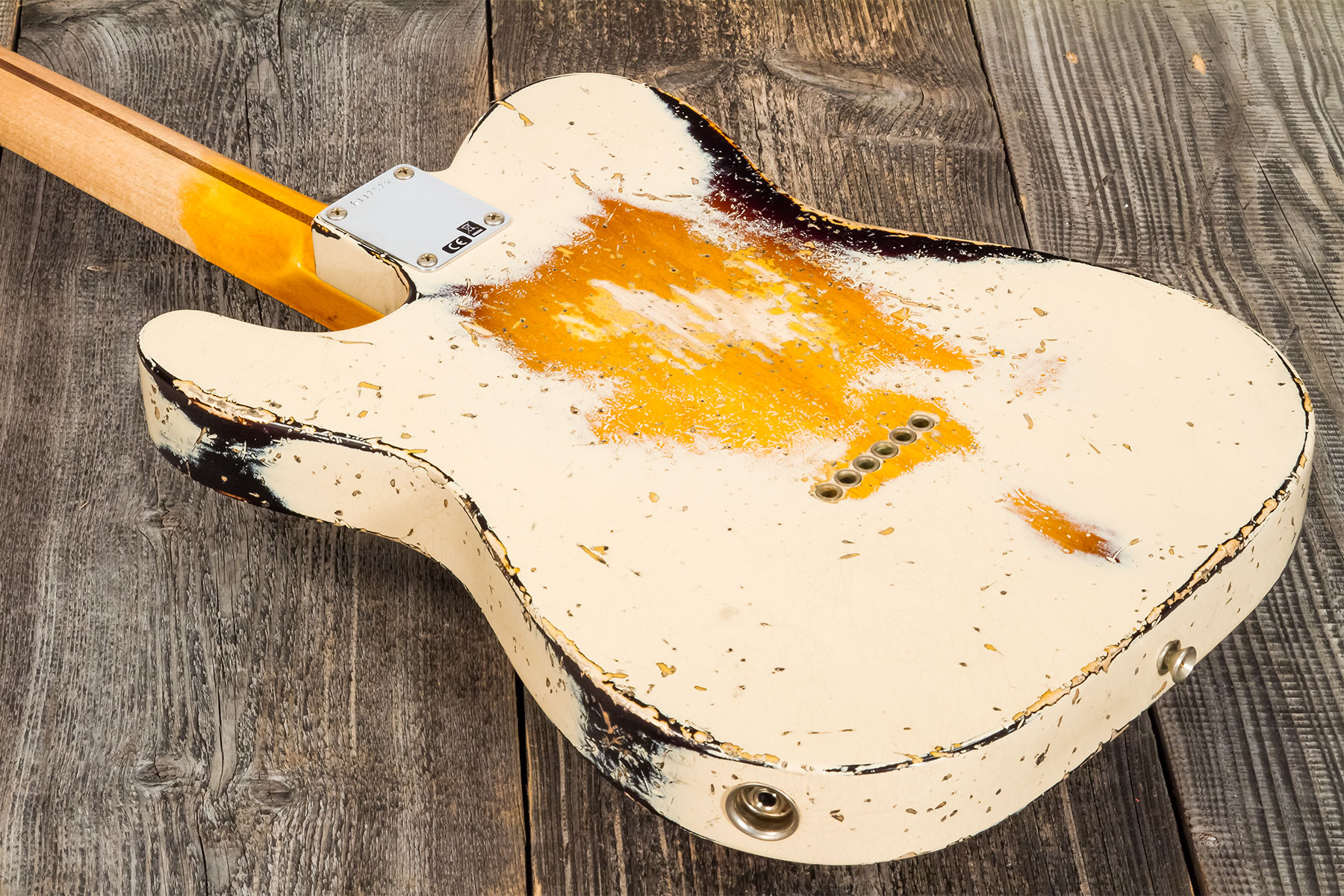 Fender Custom Shop Tele 1957 Sh Ht Mn #r117579 - Heavy Relic Desert Sand Ov. Sunburst - Guitare Électrique Forme Tel - Variation 5