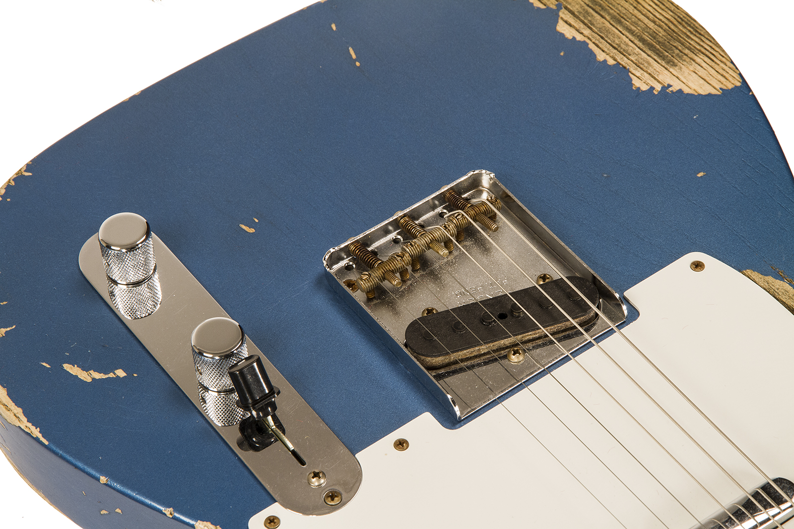 Fender Custom Shop Tele 1958 2s Ht Mn #cz550155 - Heavy Relic Lake Placid Blue - Guitare Électrique Forme Tel - Variation 3