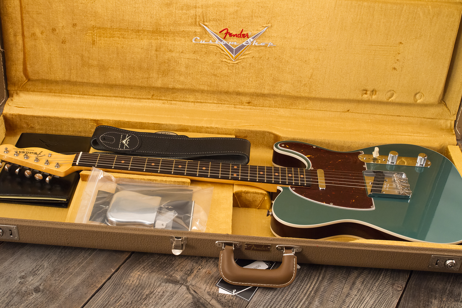 Fender Custom Shop Tele 1959 Custom 2s Ht Rw #r146032 - Time Capsule Sherwood Metallic - Guitare Électrique Forme Tel - Variation 11